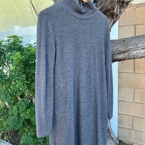 Lou & Grey Charcoal Turtleneck Sweater Dress